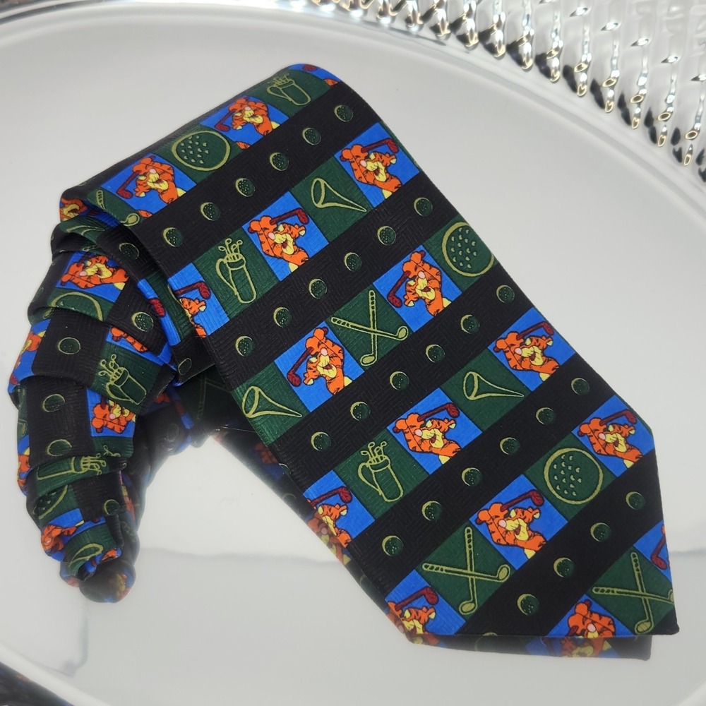 Disney By Exquisite Apparel Tiger‎ Jacquard Golf Tie, 58" x 3¾" 100% Polyester